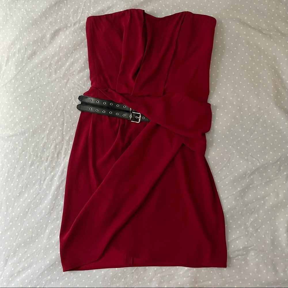 Kooples Red Mini Strapless Dress